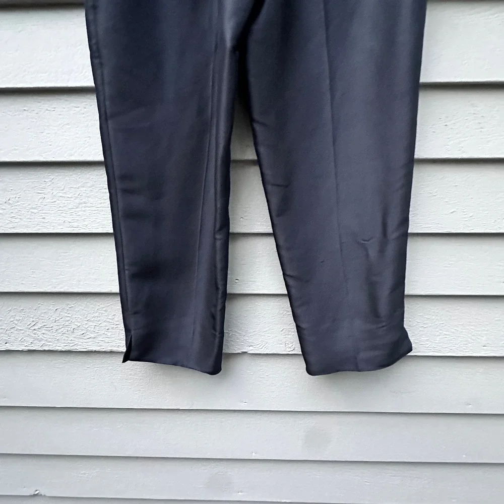 Valerie Stevens Petite Medium Black Vintage 100% Silk High Rise Tapered Pants